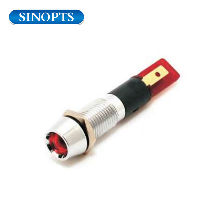 8 мм 12V IP65 Красный светодиодный кофейный металл.