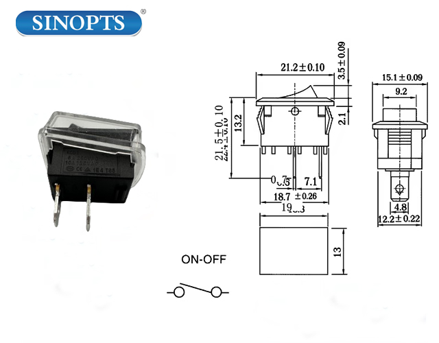 2PINS ON-OFN 10A 250 В переменного тока переключатель переменного тока KCD1 Mini Rocker Smart Rocker Switch